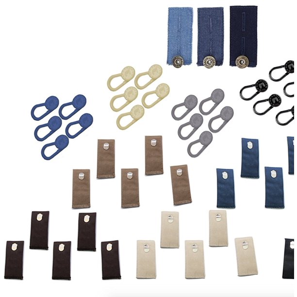 Adjustable Pant Waistband Extension Hook & Button Set with 25 Cotton