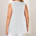 thumbnail image 4 of XFYSSS Women's Plus Size Pullover Solid Color Sleeveless V-Neck T-Shirt Top Vest Loose Casual Vest L-4XL V-Neck Tank Top, 4 of 4