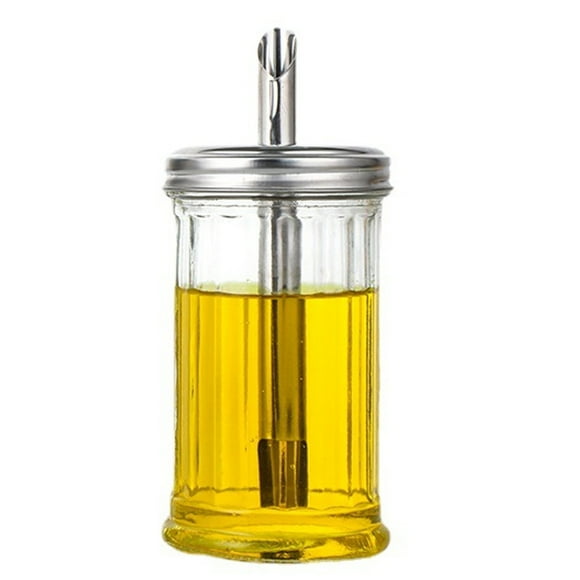 Sugar Dispenser/Pourer/Shaker – 11 oz Sugar Pourer with Stainless Steel Retro Pour Spout Top Sharp Nose Oil Bottle Kitchenware