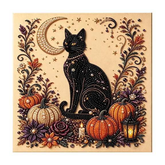 Diamond&pearlart kits for adults clearance, Diamond Art Kits | Spooky Cute Pumpkin Book diamond Art Kit, 5D Diamond Painting for Adults, DIY Halloween Fall Wall Decor Gift