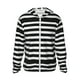 thumbnail image 1 of Fotbe Black And White Stripes Chaqueta con Protección Solar UPF 50+ para Hombre y Mujer, Camisa con Capucha y Bolsillos-Large, 1 of 7