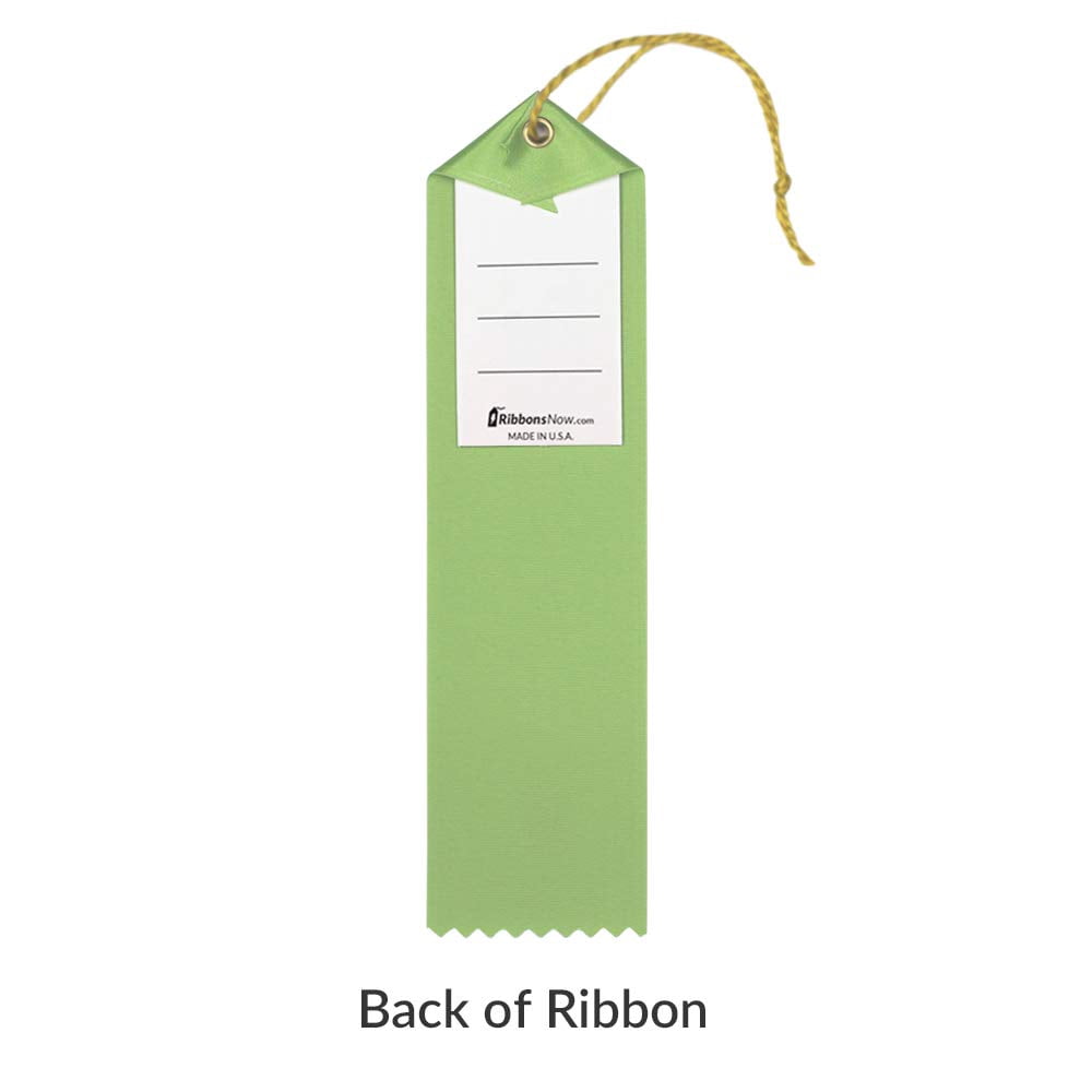 RibbonsNow Fantastic Award Ribbons - 100 Light Green Ribbons with Card & String