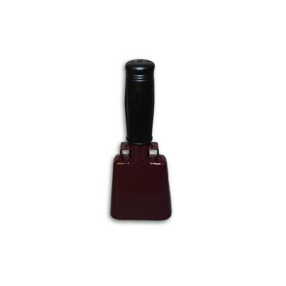 6 Inch COWBELL With Handle Maroon with Black Handle