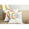 thumbnail image 2 of Ambesonne Moon Throw Pillow Cover 2 Pack, Loving Feel Stars Affection, 16", White and Dark Mustard, 2 of 7