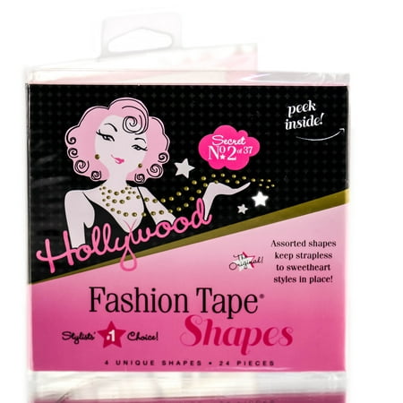 Hollywood Fashion Tape Shapes - 24 pcs. - Pack of 3 with Sleek Comb