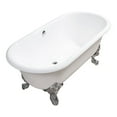 thumbnail image 2 of Napoleon 61 Inch Cast Iron Double Ended Clawfoot Tub - No Faucet Drillings - Monarch Feet, 2 of 2