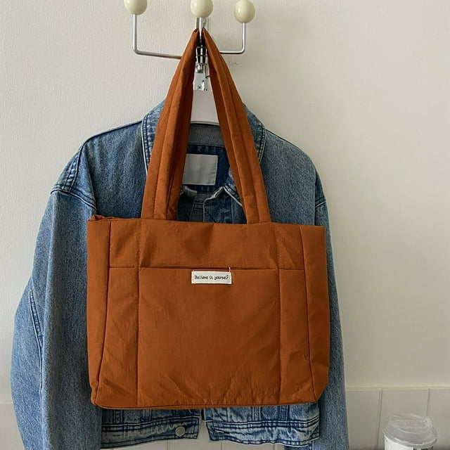 Women Puffer Hobo Handbag Large Capacity Lightweight Female Outdoor Shopping Bag