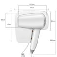 thumbnail image 5 of OhhGo Hotel Wall Mount Hair Dryer, Hairdryer Bathroom Accessories with Rack Negative Ion Blower Strong Wind Drying Tools, Blow Dryer for Home Bathroom Toilet Salon, 1600W, White, 5 of 10