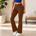 thumbnail image 2 of Horkkom Flare Leggings for Women High Waisted Yoga Pants Solid Color Workout Leggings with Pockets S, Gifts for Women, 2 of 9