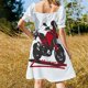 thumbnail image 3 of Las motocicletas se índicaron divertido vestido de manga corta vestido suelto de verano vestido, 3 of 6