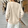 thumbnail image 6 of Vynhevius Women Crew Neck Sweater Solid Knit Long Sleeve Loose Fit Basic Casual Pullover Top, 6 of 7