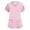 26# Pink, variant on Valentine Scrub Tops Women Short Sleeve Vneck Love Heart Printed Nurse Working Uniforms Holiday Pocketed Tshirt Light pink M