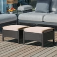 thumbnail image 1 of Costway Set of 2 Patio Rattan Ottoman Footrest Cushions Wooden Handle Beige, 1 of 9