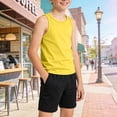 thumbnail image 2 of Zanarzt Boys Sleeveless Shirt Boys Active Tank Tops Athletic Sleeveless Shirts for Sports and Everyday Wear Yellow,12-18 Months, 2 of 5