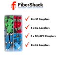 thumbnail image 3 of Fibershack - Kit de acoplador de fibra óptica - El kit de conector de fibra óptica incluye 26 acopladores de fibra óptica - para cables ST LC SC/APC SC - Incluye estuche de plástico duro de primera ca, 3 of 5