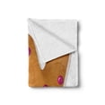thumbnail image 2 of Christmas Alphabet Soft Flannel Fleece Blanket, Letter W with Candy Dots Gingerbread Biscuit Cookies Print, Cozy Plush for Indoor and Outdoor Use, 50" x 60", Ginger and Dark Magenta, by Ambesonne, 2 of 6