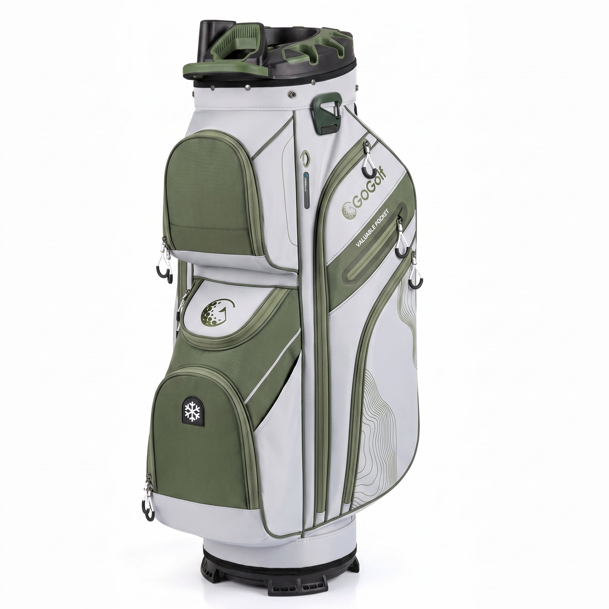 Vice Golf, Smart Stand Bag, Black/Neon Red, 4-Way Divider
