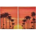 thumbnail image 2 of Palm Tree Kitchen Curtains 2 Panels UV Protected Tier Curtains, Half Window Curtains Kitchen Tiers for Guest Room Bathroom Sink Laundry Room Basement,24"x27", 2 of 7