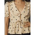 thumbnail image 6 of Aojekbee Women Summer Basic T-Shirt Casual Plaid/Dot Print Tie Front Short Sleeve Tops for Streetwear Aesthetic Grunge Clothes, 6 of 9