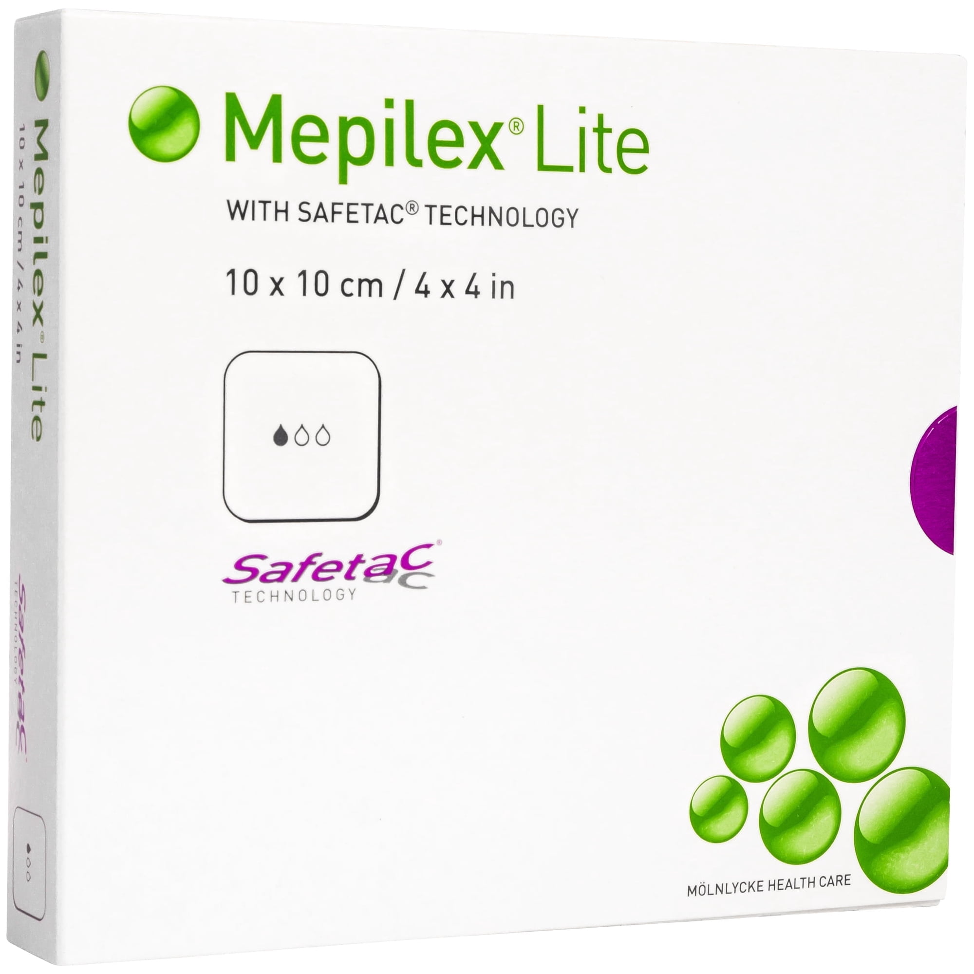 Mepilex Lite Silicone Foam Dressing Adhesive Bandage Box 4" x 4" 5 Count