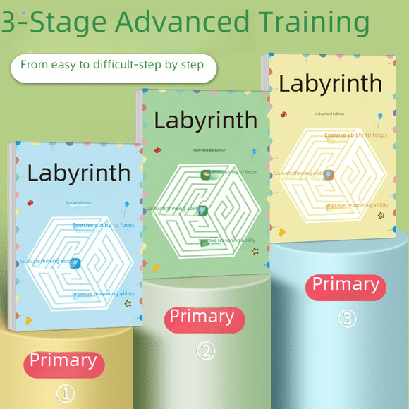Libro de entrenamiento de laberinto de concentración para niños, desarrollo del pensamiento de los estudiantes de primaria, juego de atención, juguetes para el desarrollo de la inteligencia
