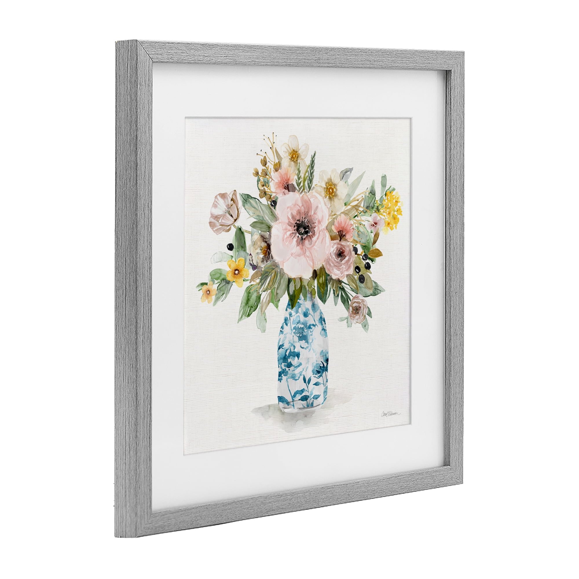 Stupell Industries Summer Chinoiserie Assortment Gray Framed Print Under Glass, design by Carol Robinson