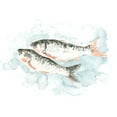 thumbnail image 2 of Caroline, Emma 32x26 White Modern Wood Framed Museum Art Print Titled - Pisces Pair I, 2 of 4