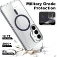 thumbnail image 5 of Dteck Samsung Galaxy S24 Clear Case with Camera Cover Stand,Military Grade Protection Compatible with MagSafe Slim Shockproof Magnetic Case Cover for Samsung Galaxy S24 ,Purple, 5 of 6