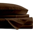 thumbnail image 3 of 4 PC Luxury Sheet Set, 300 Thread Count, 100% Egyptian Cotton, Extra Soft and Luxury Bed Sheet Set , 22" Deep Pocket - Twin Size - Chocolate Solid., 3 of 4