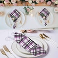 thumbnail image 2 of Purple Black Plaid Cloth Napkins, Farmhouse Purple Black Checkered Washable and Reusable Dinner Napkins Set of 6, Table Napkin for Kitchen Party Birthday Wedding Hotel Housewarming 20"x20", 2 of 8