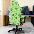 thumbnail image 3 of SCRAWLGOD St. Patrick's Day Shamrock Heart Print Light Green Print Gaming Chair Cover with Armrest Cover, Soft Computer Chair Seat Cover Backrest Slipcovers Rotating Desk Chair Seat Protectors, 3 of 7