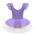 thumbnail image 4 of Aislor Girls Ruffles Sleeve Tutu Xmas Dance Dress Miss Santa Cosplay Gown Purple 6, 4 of 7