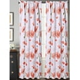 thumbnail image 1 of Sapphire Home 2 Rod Pocket Curtain Panels 84 Inches Long, Decorative Floral Print, Light Filtering Room Darking Thermal Foam Back Lined Curtain Panels for Living/Bedroom/Patio Door, DRP 84" Orange, 1 of 4