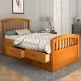 thumbnail image 5 of Twin Size Platform Storage Bed Solid Wood Bed with 6 Drawers, 5 of 9