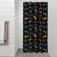 thumbnail image 2 of Colorful Games Text Black Pattern Shower Curtain 36"x72" ,Bathroom Decorative Shower Curtains Set with 12 Hooks,Modern Waterproof Washable Shower Curtain, 2 of 6