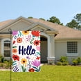 thumbnail image 2 of Amhnf Hello Floral Garden Flag For Home Outdoor Garden Yard Decor 12x18 inch, 2 of 5