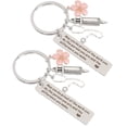 thumbnail image 4 of 2pcs Nurse Keychain Metal Syringe Stethoscope Key Ring Nurse Bag Pendants, 4 of 4