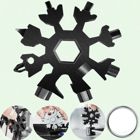 18-in-1 Snowflake Multitool Stainless Steel Snowflake Tool Bottle Opener Cool Gadgets for Men