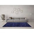 thumbnail image 3 of Ahgly Company Machine Washable Indoor Square Abstract Blue Modern Area Rugs, 5' Square, 3 of 4