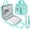 Mint Green, variant on 3 Ring Zipper Binder Bag, 3 Inch D-Ring 700 Sheet Capacity, Portable File Organizer with Removable Shoulder Strap & Multiple Pockets for Office Travel,,Black