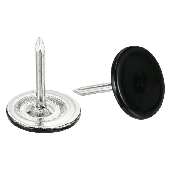 Uxcell 120 pack 11mmx13mm Flat Head Decorative Upholstery Tacks Furniture Nails, Black