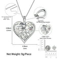 thumbnail image 2 of Juwaliy Collar de Corazón para Mujer para Madre E Hija Dije de Piedra de Nacimiento de Diamante de Cristal de Plata Esterlina 925 Joyería Abril Cumpleaños Navidad Regalo Mother's Day, 2 of 7