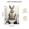 thumbnail image 2 of HENGT LXLSMWA Bathroom Decor Rabbit Wall Art, Rabbit Reading Newspaper on Toilet Black and White Canvas Prints Poster, 2 of 5