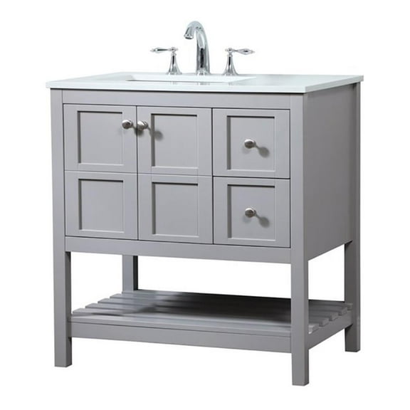Elegant Kitchen and Bath 32 inch Single bathroom vanity in grey
