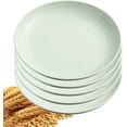 thumbnail image 1 of 5Pcs Dinner Plates Wheats Straw Plates Set Unbreakable Reusable,Lightweight,Smooth Edge Plate Dishwasher & Microwave Safe (Green,7 inch), 1 of 8