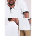 thumbnail image 7 of DARING DIVA Men's Big Tall Business Short Sleeve Office Knitted Golf Shirts XL White, 7 of 7