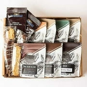 Deluxe Coffee Sampler Gift Box - Coffees, Handmade Biscotti, Cocoa in Gift Box with Ribbon