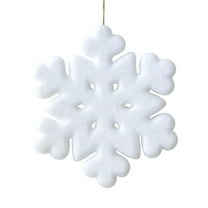 HmNPlay Flocked Glitter White Snowflake Christmas Ornaments 5 Pack for Winter Tree Decor 15cm Hanging Decorations