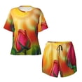 thumbnail image 2 of Yiaed Rose Psychedelic Print Short Sleeve Pajama Sets for Women Casual Crew Neck 2 Piece Lounge Sets Women's Short-Sleeved Pajama-Medium, 2 of 5