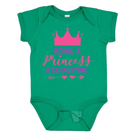 

Inktastic Being a Princess is Exhausting Crown Hearts Gift Baby Girl Bodysuit